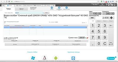 Интерфейс кассы LiteBox в системе Windows