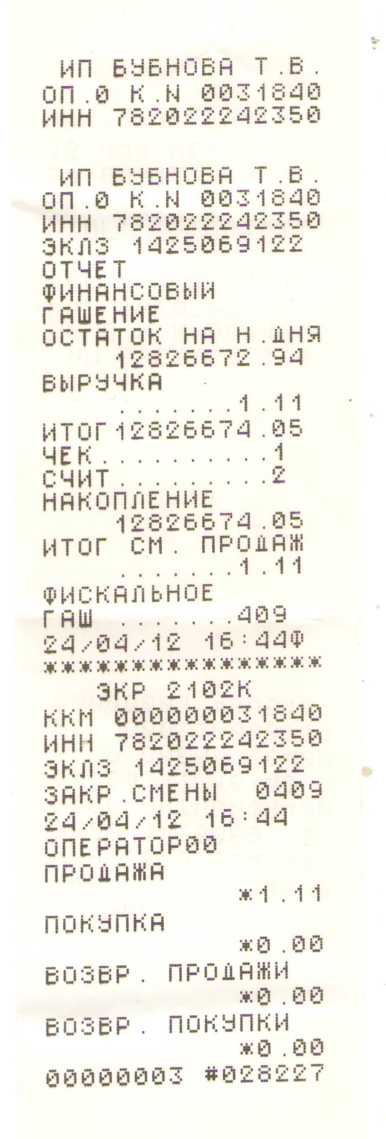 Z отчет